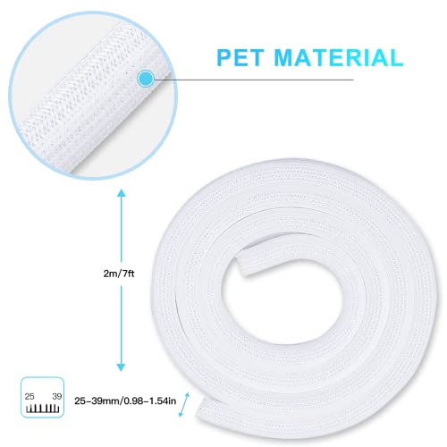 AGPTEK Cable Sleeve, 6.6ft - 1.5 inch Cable Management Desk Cord Cover Organizer Wire Hider for Home Office Computer TV Wire Loom Tubing Pet Proof Cord Protector from Cat Dog Chewing, White by AGPTEK - Image 2