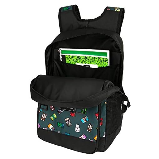 JINX Minecraft Bobble Mobs Kids School Backpack, Gray, 17" - Image 3