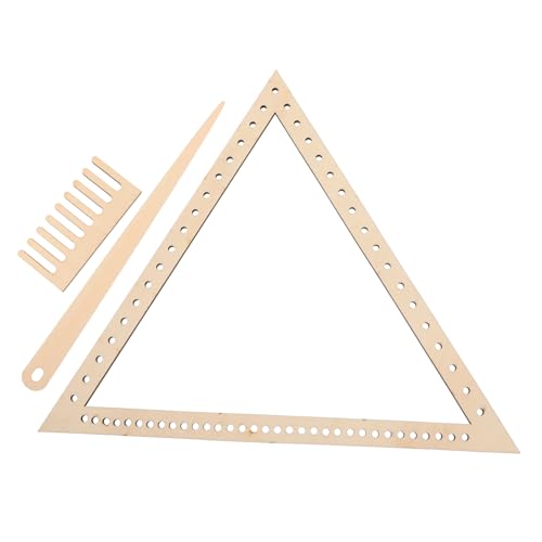 ERINGOGO Weaving Loom Crafting Tool Set of 3 Weaving Triangles Loom for Yarn Tapestry Comb Wooden Material