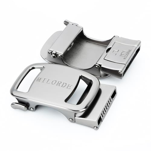 MILORDE Men's Ratchet Nylon Web, 35MM, Dressy Casual Work Belt with Automatic Buckle Quick Release, Full Adjustable3