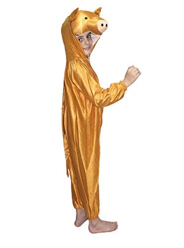 Image of Kaku Fancy Dresses Pig Farm Animal Costume For Kids - Brown, 7-8 Years | Animal Fancy Dress For Boys & Girls