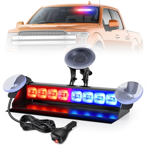 Image of Nilight 8LED Red Blue Traffic Advisor Strobe Light Bar Hazard Safety