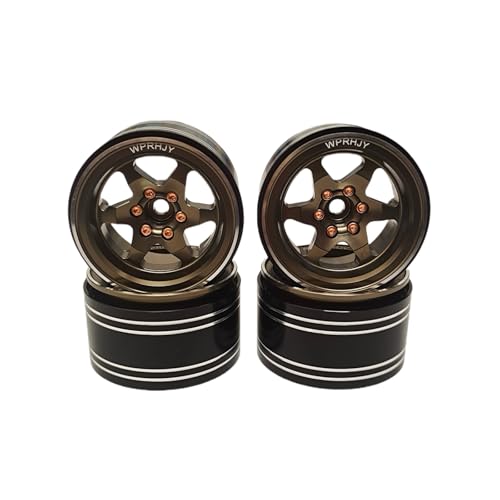WPRHJY Aluminum 2.2 Beadlock Wheels, Featuring Retro Style RC Upgraded Wheels, Set of 4, for 1/10 RC Axial Ryft Wraith RR10 YETI SCX10 D90 TRX4 CC01. (copper color)