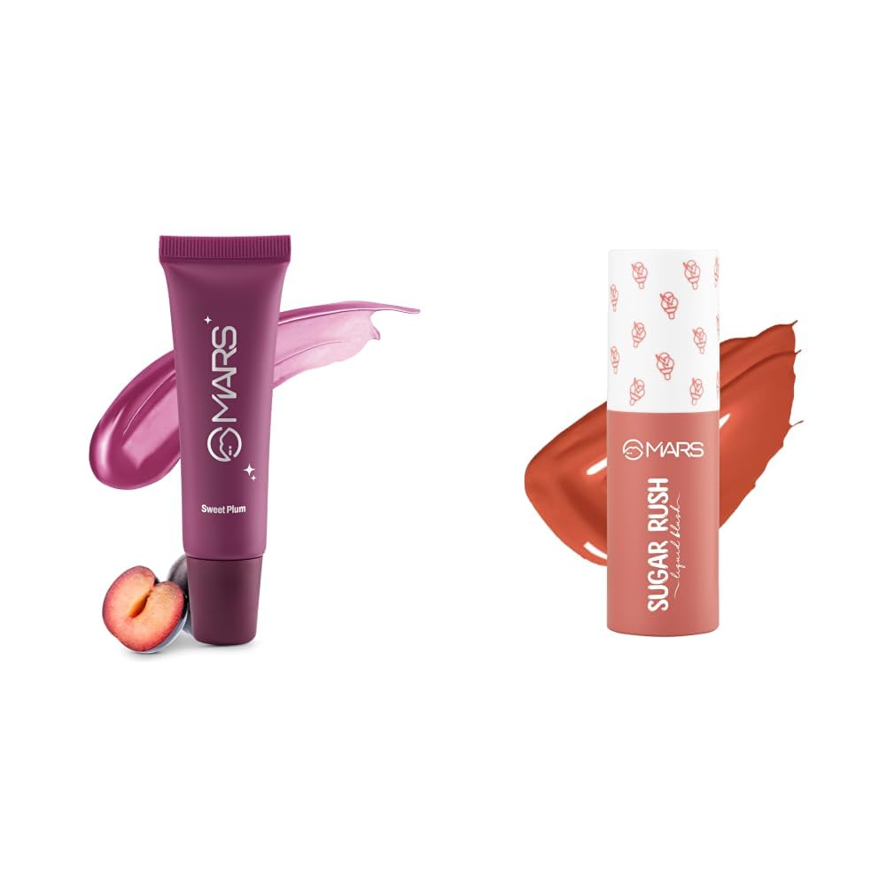 MARS Lippy Top Hydrating Lip Gel 10ml 05-SWEET PLUM MARS Sugar Rush Liquid Blush 02-CORAL SORBET-picture-23