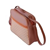 Bolsa Mochila Feminina de Couro Sintético Moda Casual com Chaveiro Pompom e Zíper(BOLSA PEQUENA ROSE.)