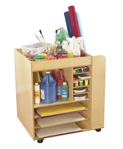 Childcraft Mobile Art Cart with Storage Shelves, 29-3/4 x 24 x 33 Inches