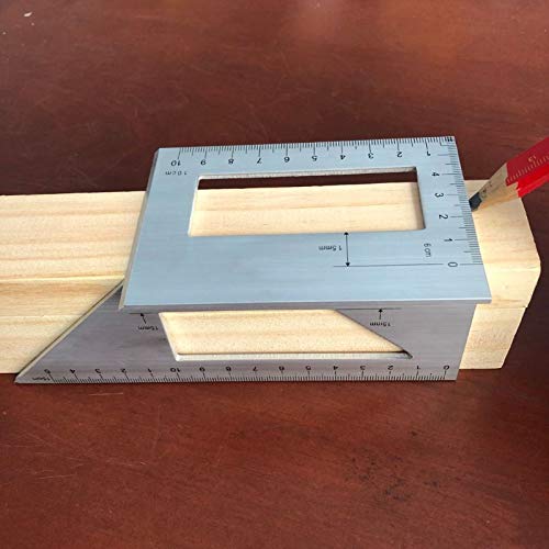 Transportador de angulos, Regla multifunción cuadrada de madera de aleación de aluminio, regla de calibre de 45 90 grados, herramientas de carpintería