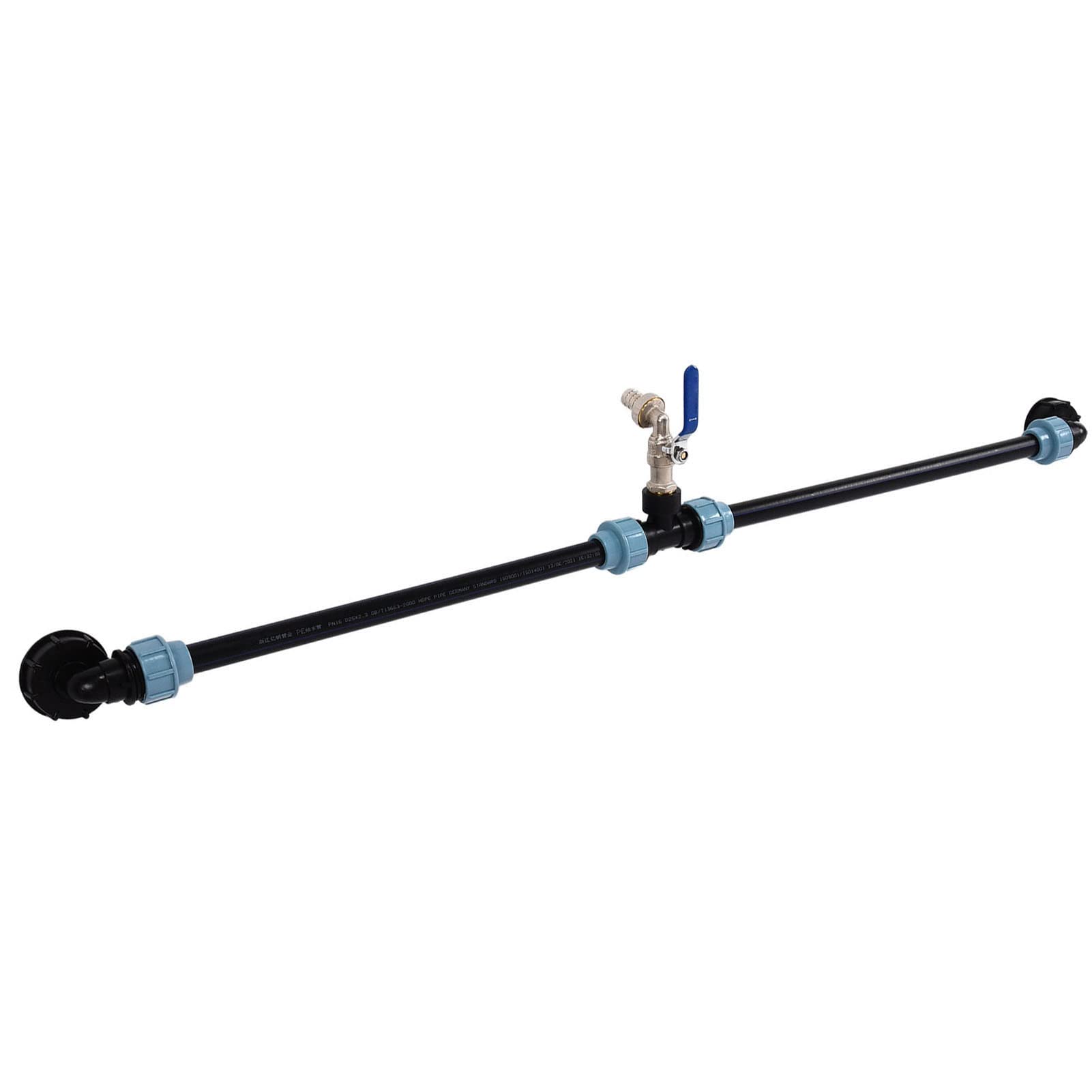 Fafeicy Adaptador de Codo IBC, 60 mm, con Conectores y Mangueras para Tanques en Serie