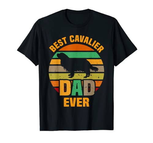 Homme Best Cavalier Dad Ever Retro Vintage Cadeau pour amateur de chien T-Shirt