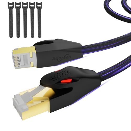 Cable Ethernet Adoreen CAT 8 25 FT Negro miniatura 1