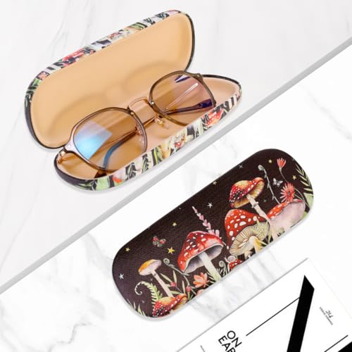 Image of PERFECTSIGHT Hard Shell Eyeglasses Case, PU Leather Protective Glasses Case, Cute Eyeglass Case for Women Men Girls