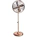 Navaris Metalowy wentylator stojący z wirnikiem 40 cm – regulacja wysokości – możliwość pochylenia – oscylujący – 3 prędkości – wentylator stojący o wyglądzie miedzi