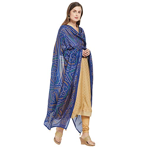Image of DUPATTA BAZAAR Woman's Printed Bandhini Silk dupatta