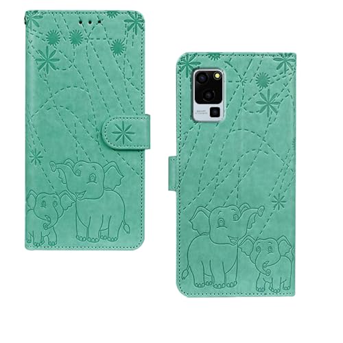 Image of amazon basics Lava Blaze 5G Flip Cover | Card Pockets Wallet & Stand | Flip Cover for Lava Blaze 5G (Green Elephant)