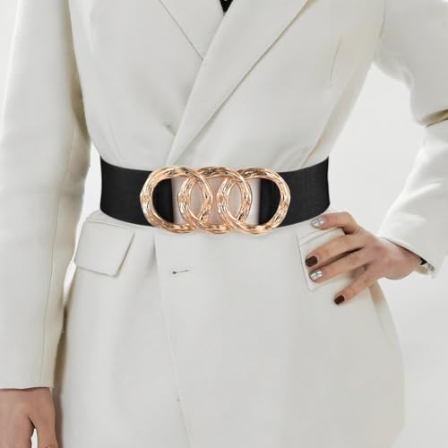 Women's Stretchy Wide Waist Belt Vintage Elastic Cinch Belt2