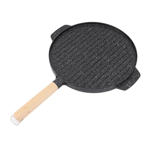 Sartén de Parrilla de Barbacoa de Doble Cara sin Palo, Incluso Distribución de Calor, Fácil de Limpiar, Ideal para Asar Carne, Pizza, Artículos de Desayuno con Baja Producción de