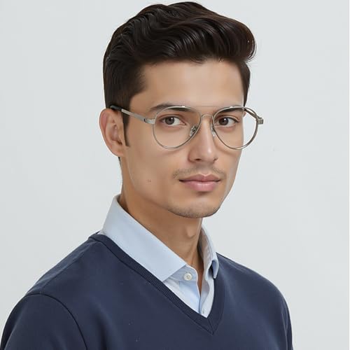Image of John Jacobs Coastline Collection | Silver Full Rim Premium Eyewear | Blue Light blocking Glasses | For Men & Women | Medium