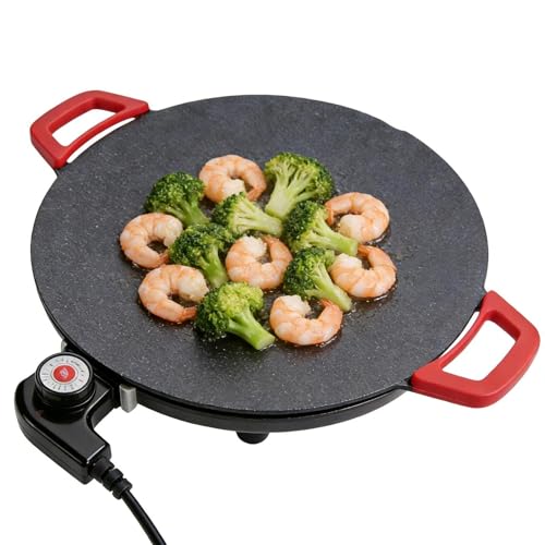 Double-TextureElectric - Plancha De Cocción Eléctrica De 36 Cm Y 5 Niveles, Placa S Parrilla Para Exteriores De 220 V Para El Hogar, Cocina, Restaurante, Picnics En Interiores Y Exteriores, Barbacoa