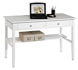 Home Decorators Collection Oxford 48 Inch White Two Storage Drawer Writing Desk, Two-Drawer, White