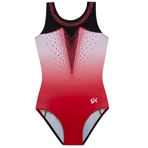 GK leotard gymnastique strass fille rouge CXS