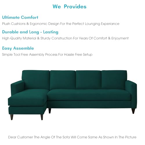 Image of Carlos LHS 4 Seater L Shape Sofa Set for Living Room & Home Office Furniture, Modern Durable Sectional Corner Sofa Couch, Premium Fabric Comfortable Seating with Strong Frame (Pine)