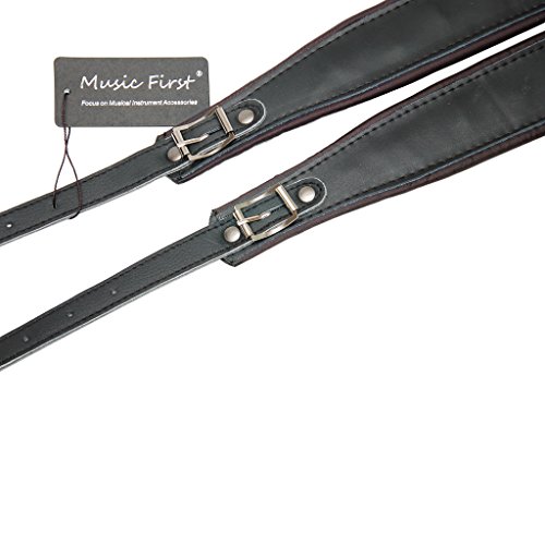 Music First Black Color Genuine Leather Comfortable Padded Accordion Belts 96 Bass 120 Bass Accordion Soft Shoulder Strap Set #TOP3