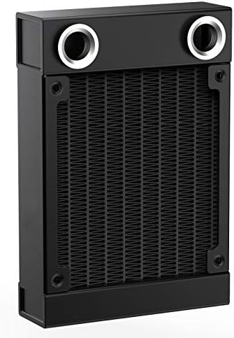 CLYXGS Water Cooling Radiator, 12 Pipe G1/4 Thread Heat Row Radiator 8 Pipe Aluminum Heat Exchanger Radiator for PC CPU Computer Water Cool System 80mm Black