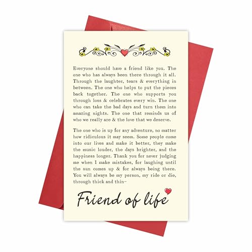 REENYOUNG Best Friend Card, My Person, My Ride or Die
