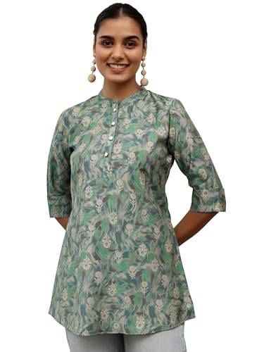 Image of Libas Womens Printed Silk Blend Straight Kurti for Women Suit