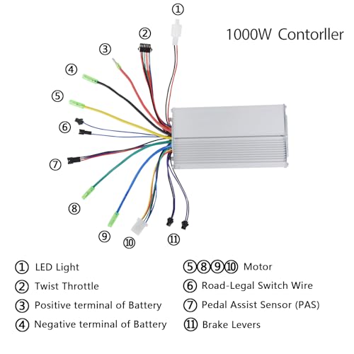 Voilamart Electric Bike Conversion Kit 26" Rear Wheel 48V 1000W Ebike Conversion Kit Cycling Hub Motor with Intelligent Controller for Road Bike - Image 5