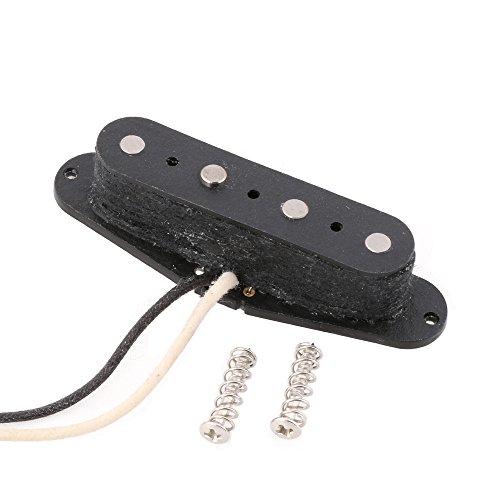 LYWS Black 4 String Guitar Pickup Alnico 5 Magnet Fiber Bobbin for Tele Bass 51PB