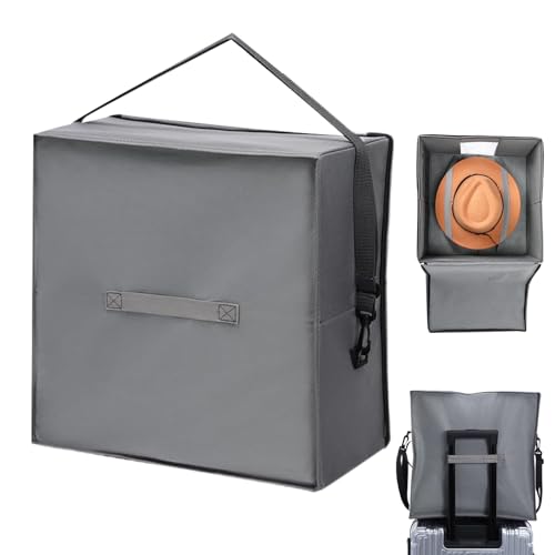 Gvblkq Caja para sombreros – Estuche de viaje para sombreros de – Caja de almacenamiento para guardar tapas que ahorran espacio para armario, interior, dormitorio, hogar, vacaciones, viajes al