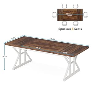Tribesigns 708 inch executive desk large computer office desk workstation modern simple style laptop desk study writing table business furniture for home office brownwhite 708 inch  urban country home decor