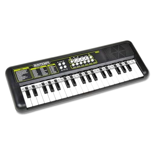 Bontempi | KeyRhythm - Teclado Piano Digital Digital de 37 Teclas, diapasón de 1,5 cm con toma para Auriculares, Banda Pentagramada, Metrónomo y Transpositor, 42,4x15,2x4,7 cm