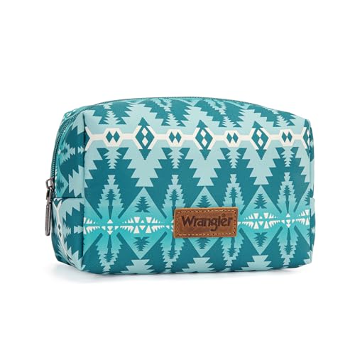 Montana West X Wrangler Travel Makeup Bag Portable Cosmetic Bag Makeup Pouch for Women Large Capacity Toiletry Bag Waterproof
