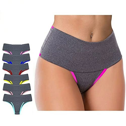 Kit 5 Calcinhas Fitness Cós Alto Com Compressão Pra Barriga (M)