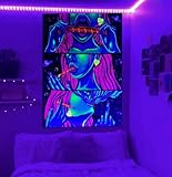 Trippy Tapestry Blacklight Tapestry for Bedroom Weed Decor Marijuana Cannabis Poster Smoking Tapestries Hippie Hippy Wall Tapestries Cool Asf Trippy Room Decor Weed Accessories Gifts 60'x 80'