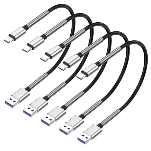 Image of [5Pack 1ft] Compatible with Samsung Galaxy S9 S10 S8 Plus Charger Cord(3A Fast Charging), TPE USB C Type Charger Cable,USB A to Type C Replacement for Samsung A32 /A12 /A10e /A20 /A51 20 /9 /8,LG-Silver