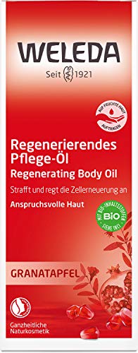 WELEDA Bio Granatapfel Körperöl - ätherisches Naturkosmetik Hautpflege Massageöl / Pflegeöl mit Jojobaöl, Sesamöl & Macadamia Ãl strafft die Haut & mindert Zeichen der Hautalterung (vegan / 100ml) – Bild 4