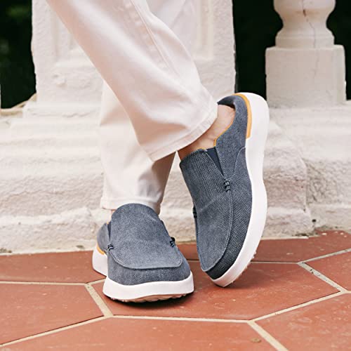 Orthocomfoot Slippers With Arch Support For Men,Orthopedic Casual Canvas Shoes,Slip-On Indoor Outdoor Shoes Denim Size 9 #TOP6