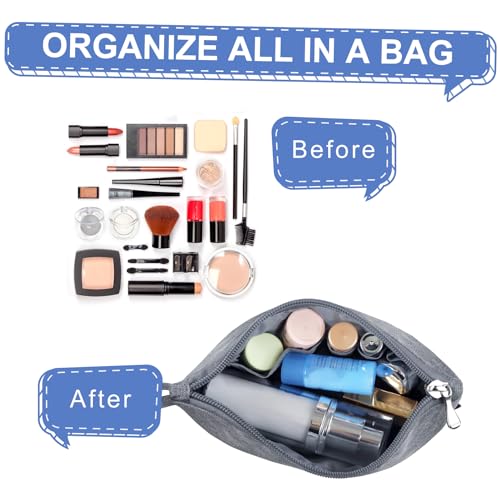 Gloppie Cosmetic Bags Make up Bag Small Makeup Bag for Handbag Waterproof Cosmetics Bag Makeup Pouch Purse Case Toiletry Organizer Storage Beauty Stitch Bag - Image 4