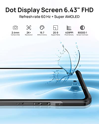 Doogee 5G Rugged Smartphone Unlocked V20 (2022) 6.43'' Amoled Dotdisplay, 64Mp And 20Mp Night Vision Camera, 6000Mah, 8Gb+256Gb Android 11 Unlocked Cell Phone, Ip68 Waterproof Rugged Cell Phone, Nfc #TOP2