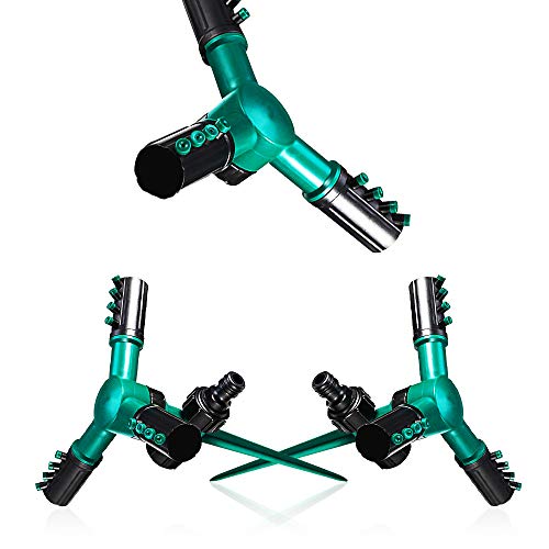 UZOU Lawn Sprinkler, 360 Degree Rotating Garden Sprinkler with Up to 3,000 Sq. Ft Coverage - Adjustable, Weighted Gardening Watering System,Water Sprinkler for Kids Playtime Outdoor - Thumbnail 4