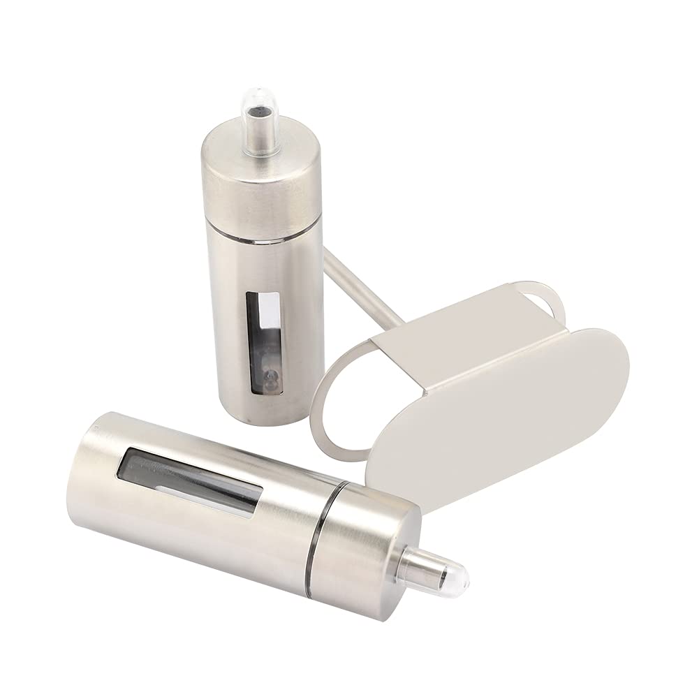 Set di bottiglie per olio in acciaio inox, contenitore per olio d'oliva e aceto per salsa di soia, design a prova di perdite, barattolo per condimenti per olio commestibile per cucina