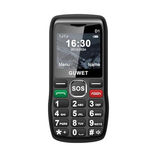 Guwet Telephone Senior Portable a Touche, Telephone Portable sans Internet, 2G GSM, Bon Signal, Bouton SOS, Batterie 1600 mAh, autonomie Ultra-Longue, Couleur Noire
