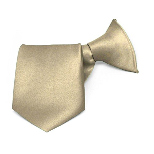 Boys' Clip-On Tie, Champagne Beige, 8 Inch Length, 2 Inch Width, Polyester Satin