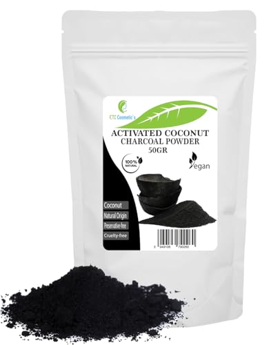 Polvo de carbón activado - 50 gr - uso en máscaras, envolturas corporales, exfoliantes, formulaciones exfoliantes, colorantes para jabones