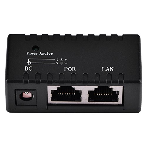 LUCKDANO POE Splitter Power Over Ethernet Injector for LAN Network, ABS Material 1PC for AP Users (Black)