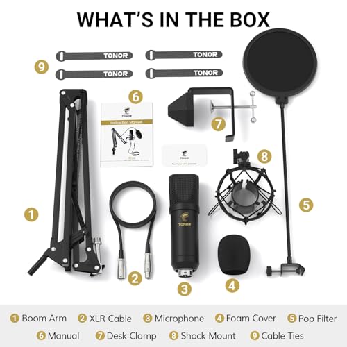 Professional Cardioid XLR Microphone Kit with Boom Arm & Accessories - Image 6