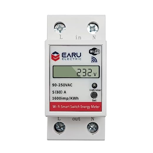 AC110V 220V 80A 50/60HZ Din Rail WiFi Smart Power Energy Meter Consumption kWh Voltmeter Voltage Current Meter Remote Control Switch Smart Life Tuya APP Compatiable with Alexa Google Home Assistant